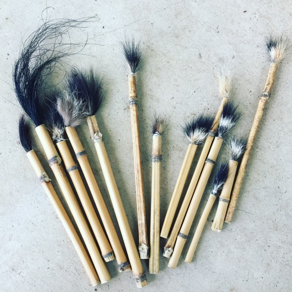 handmade brushes, roadkill brushes, bamboo brushes